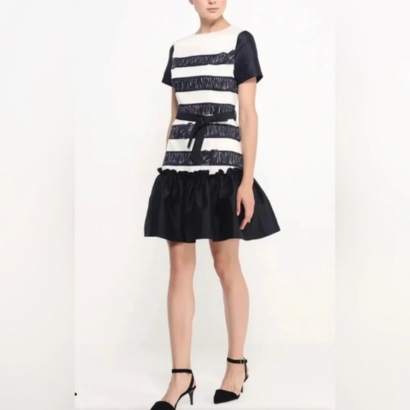 Lamania Stripped Black And White Dress Size M With Hearts NWT - Picture 1 of 12